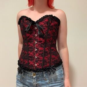 SOLD Red & Black Corset
